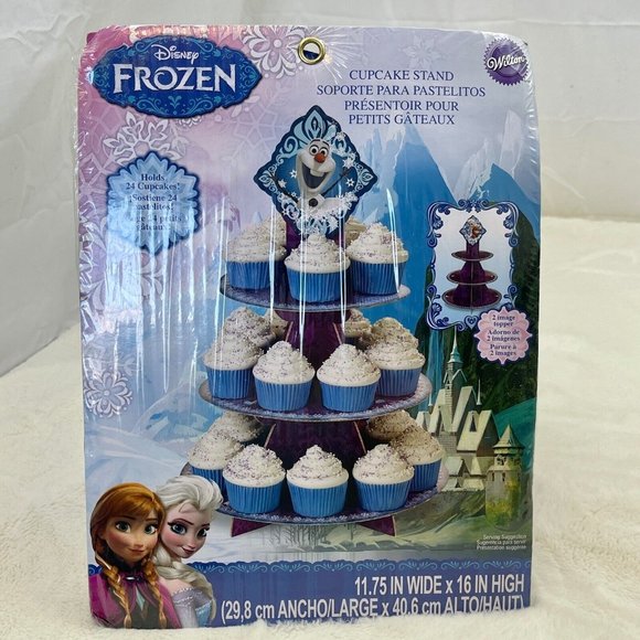 Wilton Disney Frozen Cardboard Cupcake Stand 11.75" W x 16" H 24 Cupcakes - Picture 1 of 7